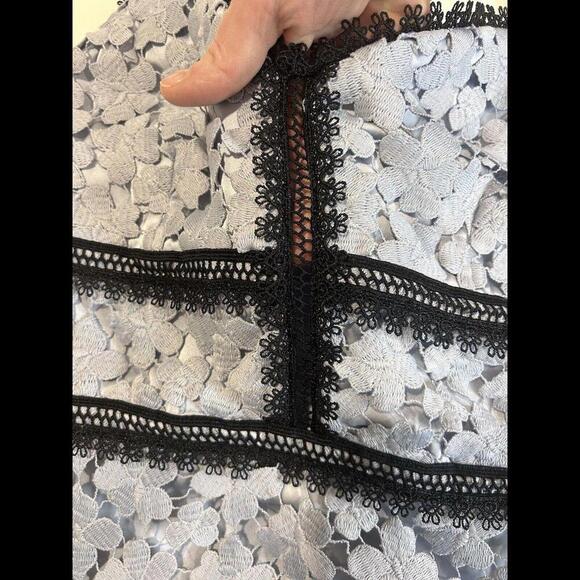 Jill Stuart Blue Lace Crochet Elle Sleeveless Cocktail Midi Tea Dress Sz 4 NWoT - Picture 7 of 10